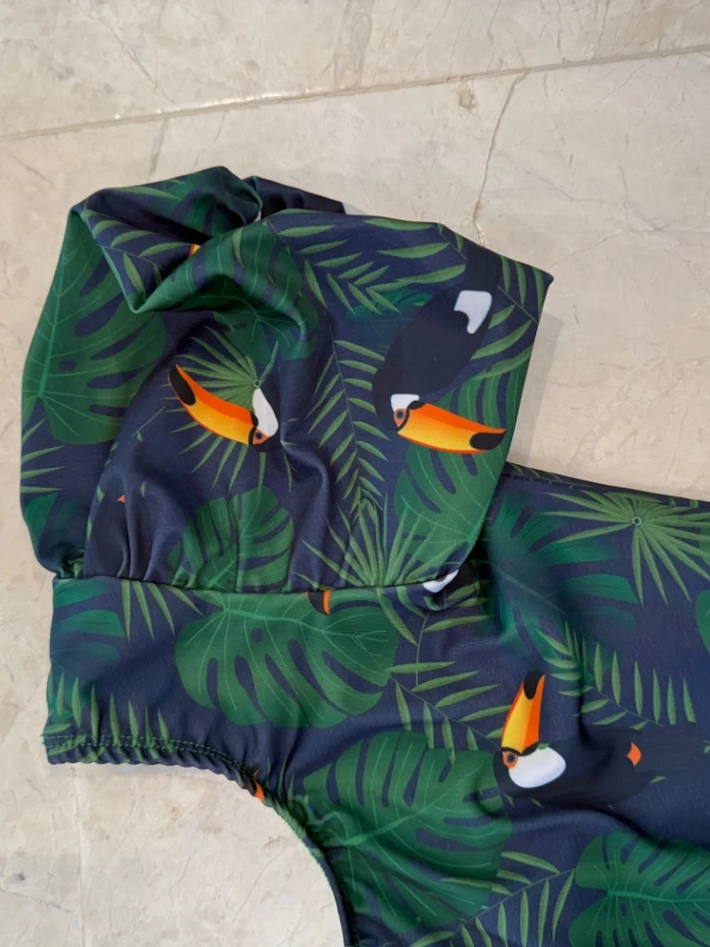 Princess C by F. Fantagiro Girls Toucan Tropical One Piece Swimsuit Size 10